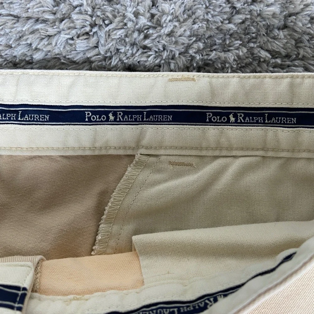 Vintage Polo Ralph Lauren Gordon Pant Mens 38x33 Tan Chino Straight Leg Cotton